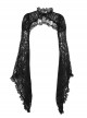 Temperament Black Slightly Transparent Lace Exaggerated Flared Long Sleeved Gothic Style Gorgeous Blouse Top