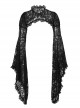 Temperament Black Slightly Transparent Lace Exaggerated Flared Long Sleeved Gothic Style Gorgeous Blouse Top