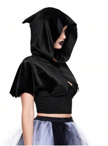 Halloween Personality Black Versatile Devil Punk Style Ladies Cape