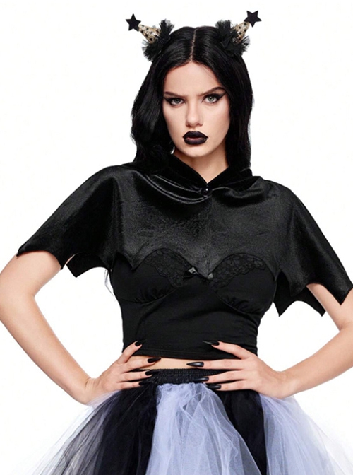 Halloween Personality Black Versatile Devil Punk Style Ladies Cape