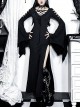 Sexy Slim Black Woven Fabric Front V Neck Design Gothic Style Bat Sleeve Dress