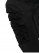 Sexy Slim Black Woven Fabric Front V Neck Design Gothic Style Bat Sleeve Dress
