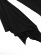 Sexy Slim Black Woven Fabric Front V Neck Design Gothic Style Bat Sleeve Dress