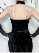 Black Sexy All Match Beaded Suspenders With Lace Trim Punk Style Sleeveless Top