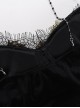 Black Sexy All Match Beaded Suspenders With Lace Trim Punk Style Sleeveless Top