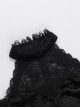 Black Soft Velvet And Lace Fabric With Hollow Shoulders Gothic Style Long Sleeved Slim Dress