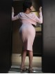 Gentle Wife Low-cut Home Clothes Medium Length Suspenders Hip Dress Short Outerwear Sexy Lingerie Set