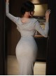 Gentle Wife Low-cut Home Clothes Medium Length Suspenders Hip Dress Short Outerwear Sexy Lingerie Set