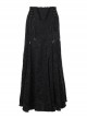 Black Embossed Chinese Style Fishtail Side Eyelet Lace Up Decoration Gothic Style Skirt