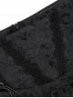 Black Embossed Chinese Style Fishtail Side Eyelet Lace Up Decoration Gothic Style Skirt