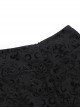 Black Embossed Chinese Style Fishtail Side Eyelet Lace Up Decoration Gothic Style Skirt