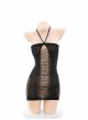 Hollow Knitted Exposed Chest Tube Halter Neck Backless Exposed Hip Sweater Sexy Lingerie Set