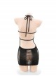 Hollow Knitted Exposed Chest Tube Halter Neck Backless Exposed Hip Sweater Sexy Lingerie Set