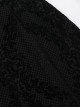 Black Sexy Flocked Fabric With Slit Hem Neckline Lace Trim Gothic Style Sleeveless Suspender Dress