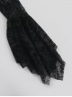 Elegant Black Velvet Stitching Micro Transparent Flocking Long Sleeved Front Chest Bat Pendant Decoration Gothic Style Retro Dress