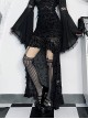 Black Sexy Slightly Transparent Jacquard Fabric With Irregular Hem Gothic Style Skirt