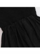 Halloween Elegant Black Lace Splicing Woven Waist Tie Decoration Gothic Style Sleeveless Dress