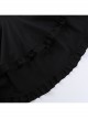 Black Casual Sexy Deep V Neck With Pleated Lace Design Gothic Style Solid Color Short Sleeved Dress