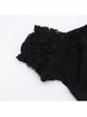 Halloween Elegant Black Lace Fabric With One Shoulder Design Gothic Style Short Sleeved Dress