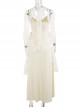 Apricot Gorgeous Lace Splicing Woven Sexy Low-Cut Design With Slit Hem Gothic Style Suspender Sleeveless Dress