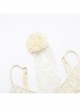 Apricot Gorgeous Lace Splicing Woven Sexy Low-Cut Design With Slit Hem Gothic Style Suspender Sleeveless Dress
