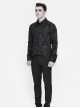 Black Palace Pattern Printing Zipper Sharp Corner Hem Fold-Over Cuff Gothic Shirt
