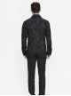 Black Palace Pattern Printing Zipper Sharp Corner Hem Fold-Over Cuff Gothic Shirt