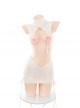Elegant High Collar Hollow Exposed Chest Flowers Tassel Sides Adjustable Binding Bands Sweater Autumn Winter Sexy Lingerie