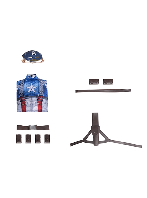 Captain America The First Avenger Captain America Bodysuit Halloween Cosplay Costume Set