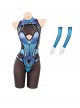 Mechanical Beauty Cyber ​​Future Print Halloween Backless Exposed Buttocks Open Crotch Bodysuit Sexy Lingerie Set
