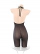 Mechanical Beauty Cyber ​​Future Print Halloween Backless Exposed Buttocks Open Crotch Bodysuit Sexy Lingerie Set