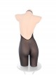 Star Oracle Astrologer Outfit Halloween Black Halter Neck See-Through Open Crotch Bodysuit Blue Velvet High Slit Skirt Sexy Lingerie Set