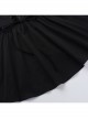 Elegant Retro Square Neck Palace Style Black Slim Backless Gothic Style Puff Short Sleeves Dress