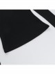 Sexy Slightly Transparent Black Mesh Splicing Cross Decoration Gothic Style Slim Long Sleeves Top