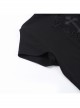 Dark Sexy Slim Black Lace Splicing Cross Pattern Decoration Gothic Style Versatile Short Sleeves Top