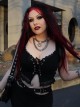 Sexy Slim Black Lace Splicing Gothic Style Waist Strap Versatile Vest