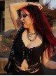 Sexy Slim Black Lace Splicing Gothic Style Waist Strap Versatile Vest