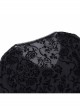 Retro Elegant Slim Black Dark Pattern Flocking Gothic Style Flared Long Sleeves Top