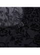Retro Elegant Slim Black Dark Pattern Flocking Gothic Style Flared Long Sleeves Top
