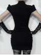 Elegant Slim Sexy Embroidered Cross Hollow Gothic Style New Chinese Style Short Sleeves Dress
