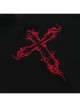 Elegant Slim Sexy Embroidered Cross Hollow Gothic Style New Chinese Style Short Sleeves Dress