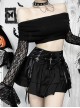 Dark Sexy Lace Splicing One Shoulder Gothic Style Versatile Long Flared Sleeve Tube Top
