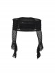 Dark Sexy Lace Splicing One Shoulder Gothic Style Versatile Long Flared Sleeve Tube Top