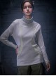 High Elastic Slim Fit Color Matching Autumn Winter Cyberpunk High Collar Long Sleeves Bottoming Shirt