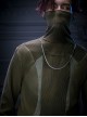 High Elastic Slim Fit Color Matching Autumn Winter Cyberpunk High Collar Long Sleeves Bottoming Shirt