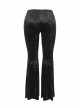 Dark Style Black Velvet Personality Cross Embroidery Design Gothic Style Slim Bell Bottom Pants