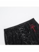 Dark Style Black Velvet Personality Cross Embroidery Design Gothic Style Slim Bell Bottom Pants