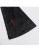 Dark Style Black Velvet Personality Cross Embroidery Design Gothic Style Slim Bell Bottom Pants