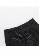 Dark Style Black Velvet Personality Cross Embroidery Design Gothic Style Slim Bell Bottom Pants