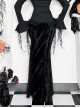 Elegant Dark Style Black Velvet Lace Splicing Romantic Three-Dimensional Rose Gothic Style Slim Skirt